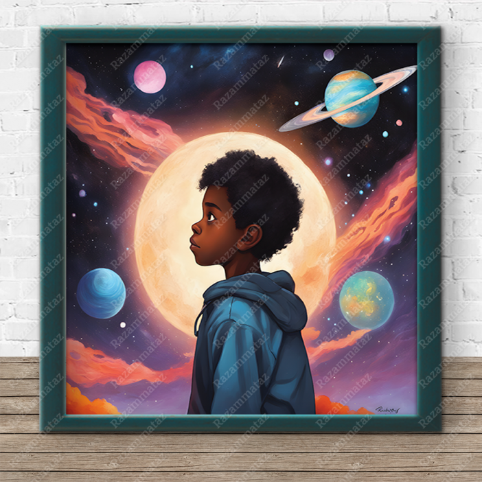 Black Space Boy Print